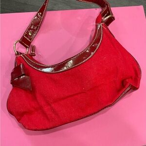 Red monochromatic y2k shoulder bag